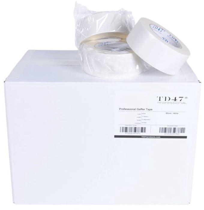 TD47 Professional Gaffa Tape 50mm x 25m Wit (Doos 30 Rol)