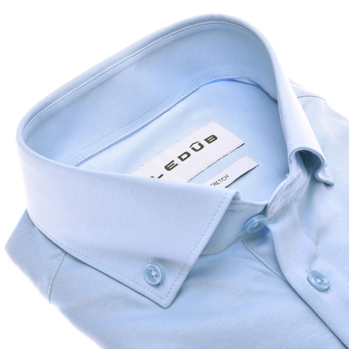 Ledûb slimfit jersey poloshirt lichtblauw
