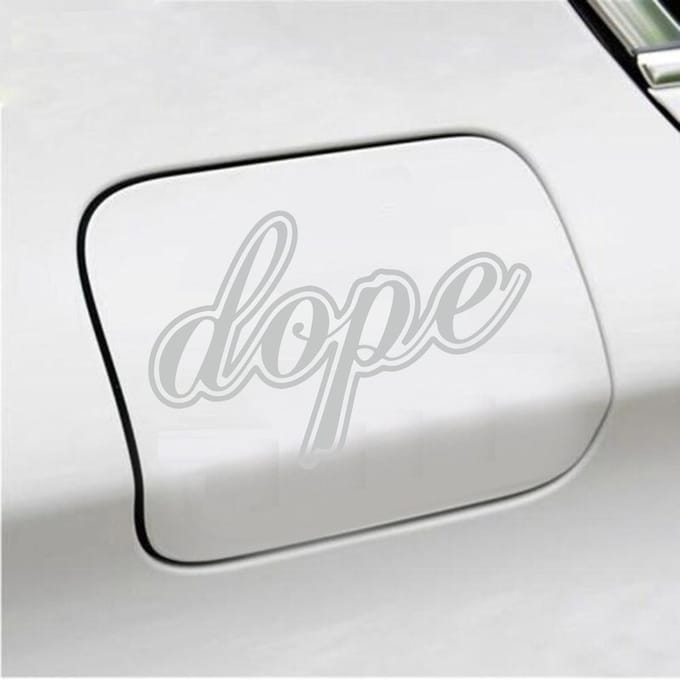 Bumpersticker - Dope - 9,7 X 14,8 - Licht Grijs