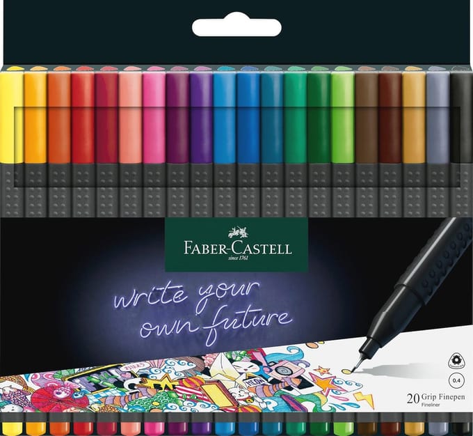 Grip Finepen 0.4 mm - Fineliner Set van 20 stuks