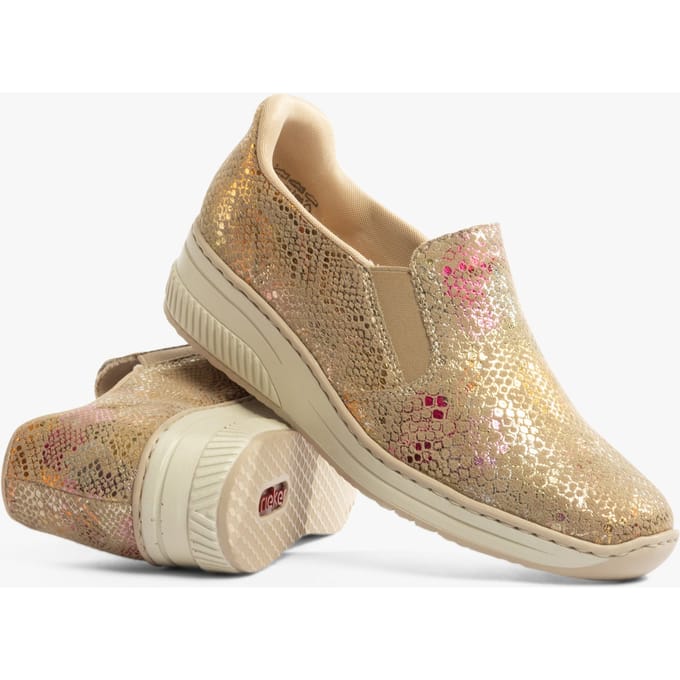 Rieker Instappers beige Synthetisch - Dames - Maat 41