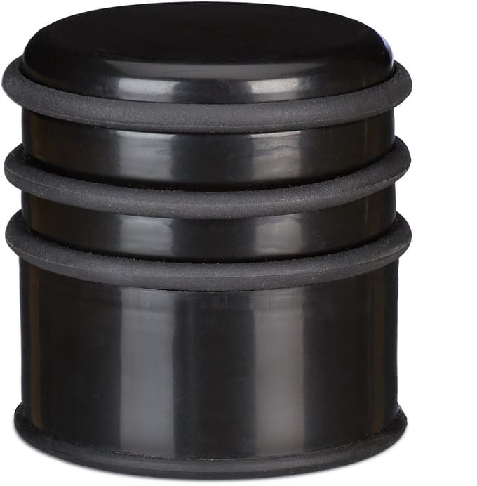 10x deurstop - deurstopper - rubberen ring - deurbuffer zwaar - kunststof zwart