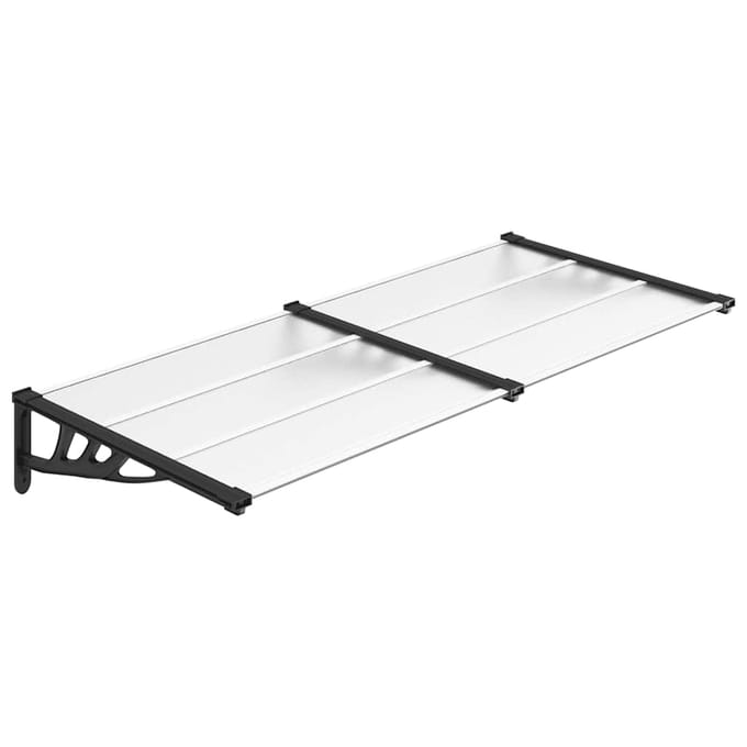 vidaXL - Deurluifel - 199x90 - cm - polycarbonaat - zwart - en - transparant