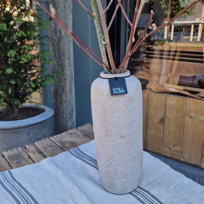 STILL-flesvaas | Large | kleur LIGHT (BEIGE/ZAND) aardewerk| hoog 45 cm