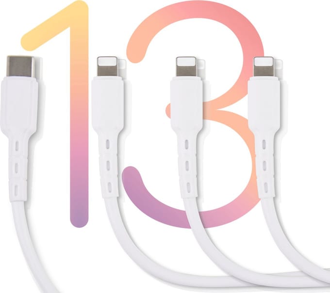 Laadkabel geschikt voor iPhone 13 - USB-C naar Lightning Kabel - 1 Meter - 3 Stuks Voordeelpack - 20W Snelladen & 480 Mbps Datakabel - Flexibel & Sterk
