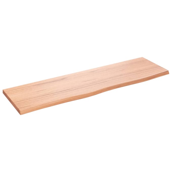 vidaXL - Wastafelblad - 100x30x2 - cm - behandeld - massief - hout - lichtbruin