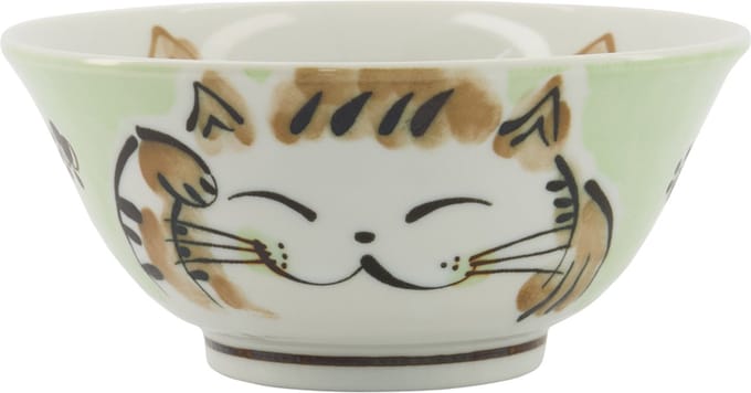 Tokyo Design Studio - Kawaii - Kom Neko Kat - Groen - Ø15 cm - 500 ml - Porselein