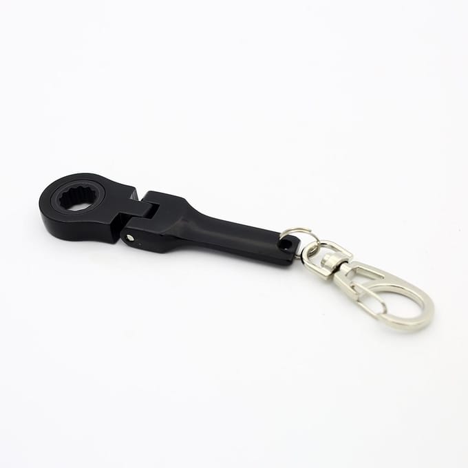 Tuning Sleutelhangers Auto Tuning Onderdelen 10mm Ratelsleutel Sleutelhanger Sleutelhanger Sleutelring zilver