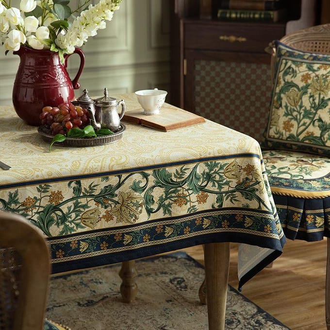 Planten zoom Tafellakens Groen Katoen Linnen Tafelkleed Koffietafel Hoge kwaliteit Bruiloft Waterdicht Rechthoekige Tafelkleed 140x180cm 1pcs