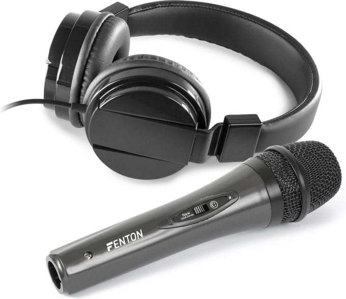 DJ koptelefoon Vonyx VH120 + DJ microfoon Fenton DM105 - DJ accessoires