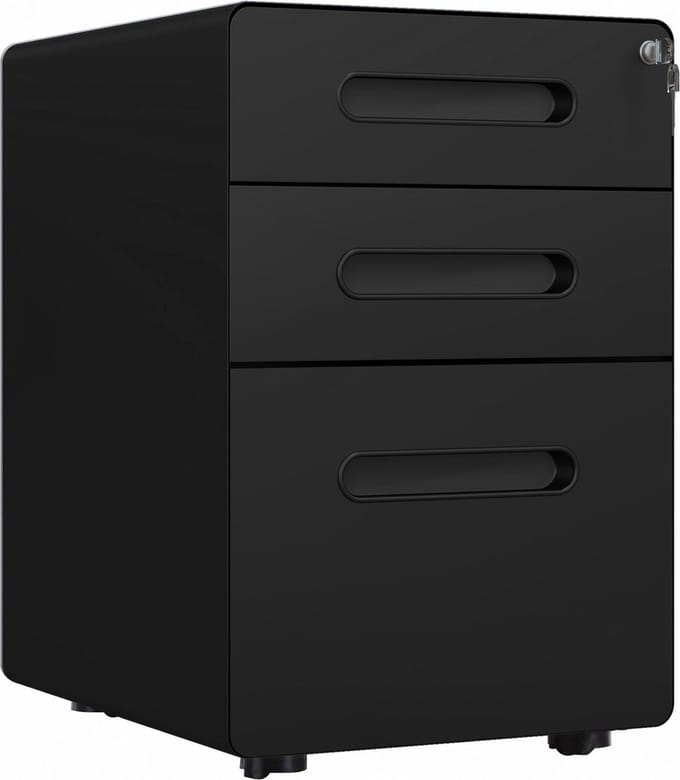 Vinsetto Rolcontainer archiefkast met 3 laden kantoorcontainer staal 924-007