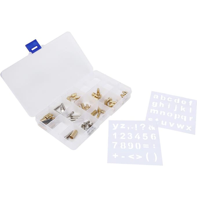 57 Delig Pyrografie Pen Punt Set Koperen Lasaccessoire Bevestigingsmateriaal voor Graveren white