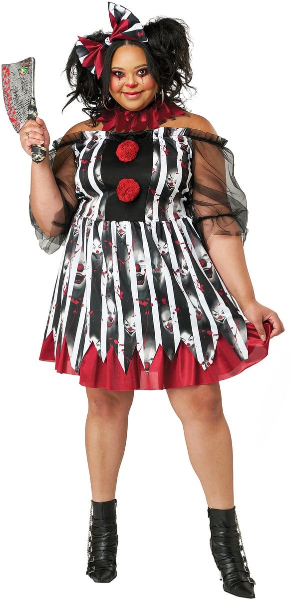 Vegaoo - Luxe plus-size gek clownskostuum voor vrouwen