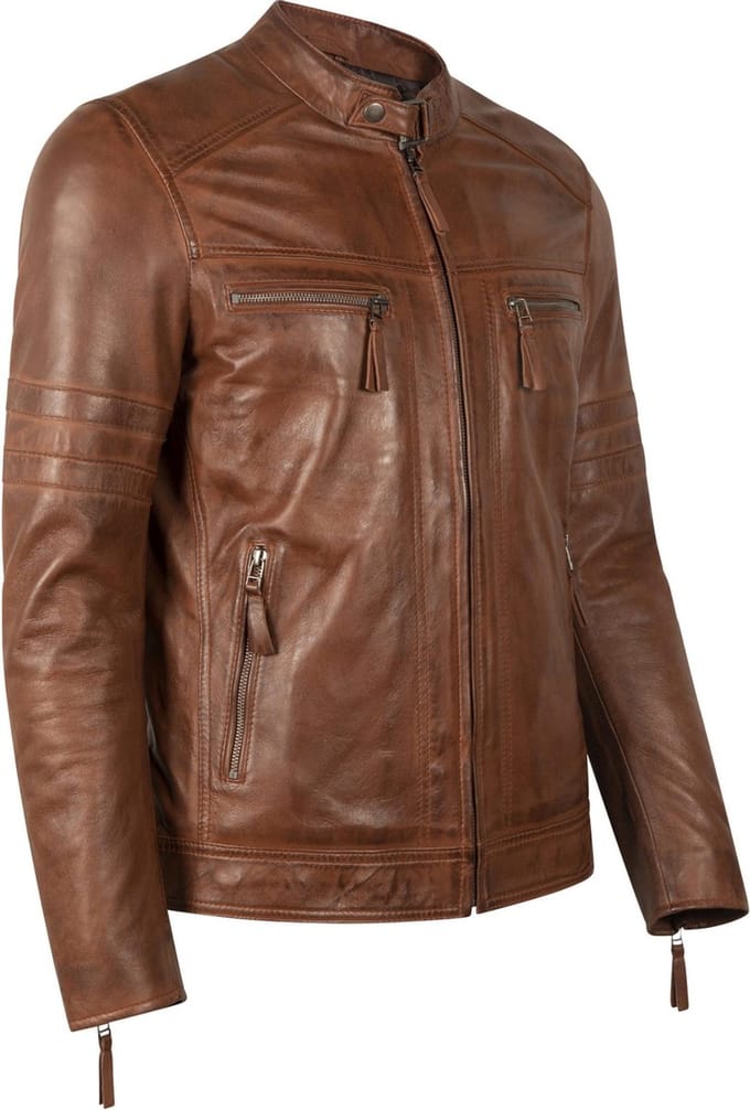 JONES Leren Jas - Heren Jas - Bruin - Maat M
