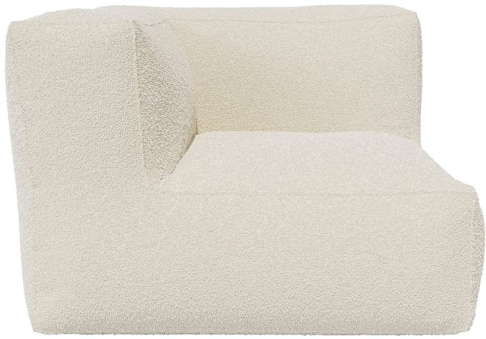 Vente-unique Hoekfauteuil van beige boucléstof NOUMARA