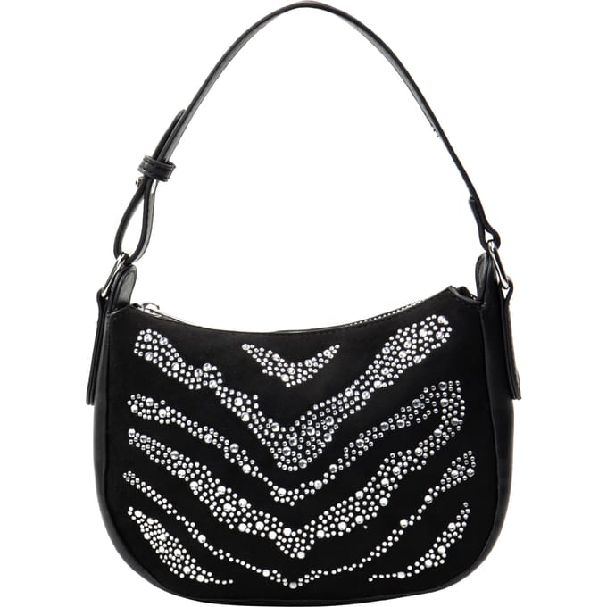 Faina Schoudertas met strass steentjes Dames zwart