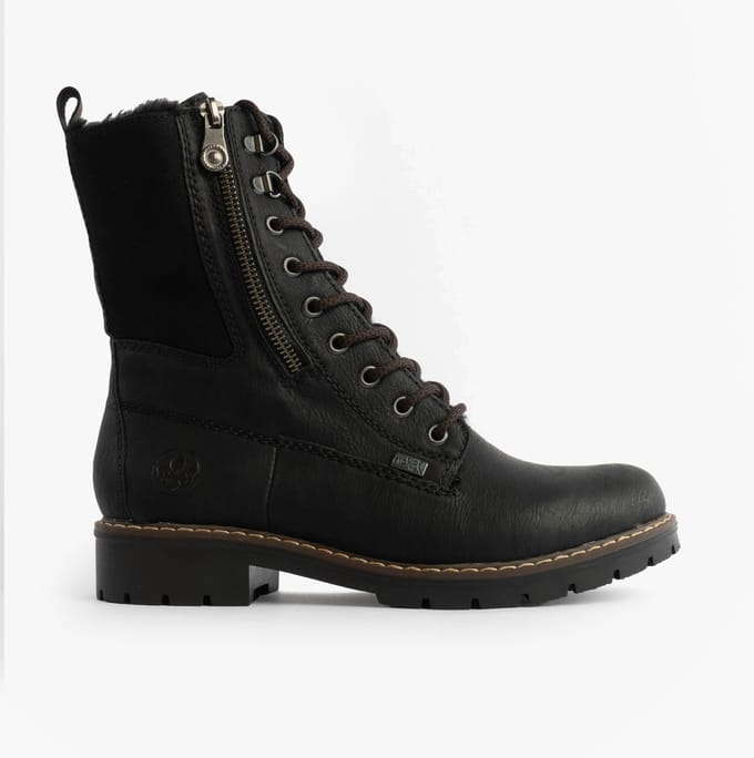 Rieker Veterboots - Dames - Zwart - Maat:38