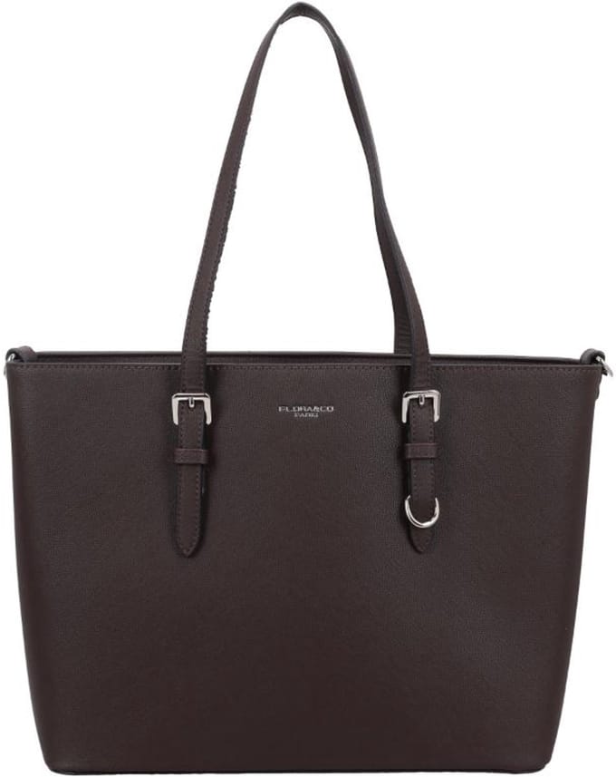 Flora & Co Nora Grote Schoudertas - Dames - Imitatieleer - Donker Bruin
