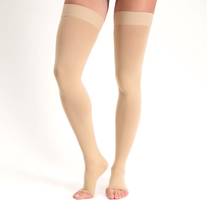 Dunimed premium comfort steunkousen tot de lies - open teen (per paar)
