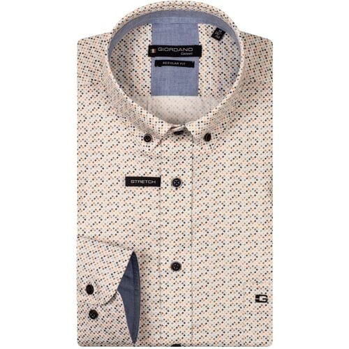 Giordano Overhemd Ivy Satin Stretch Mini Graphic Pattern Oranje-Multi / male