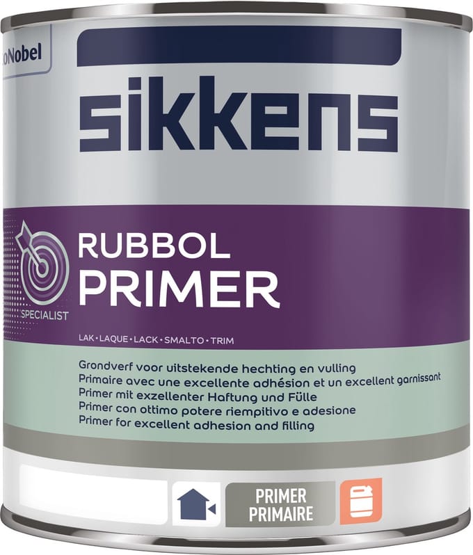 Sikkens Rubbol Primer Wit - 1 liter op kleur- Grondverf - Dekkend - Buiten - Mat -