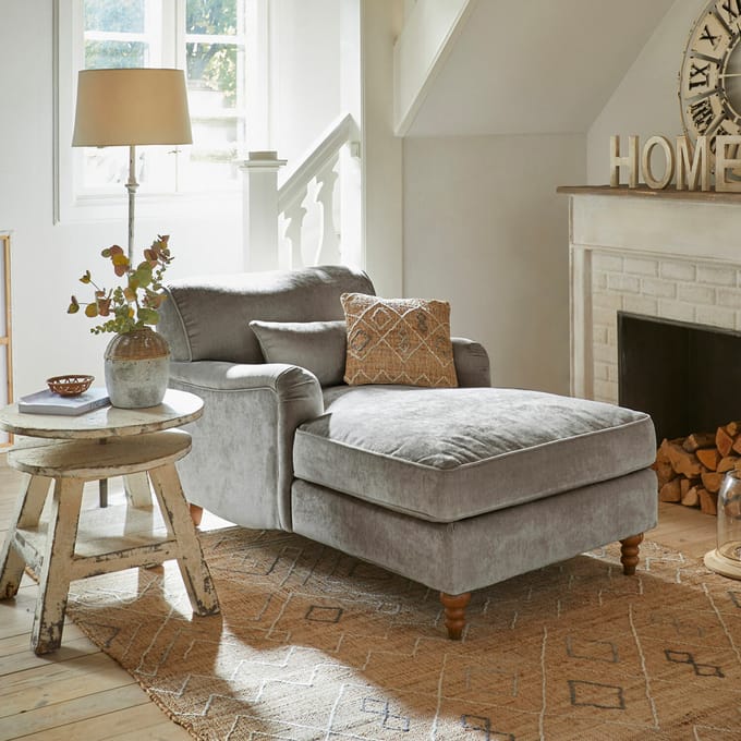 LOBERON Chaise longue Isa grijs
