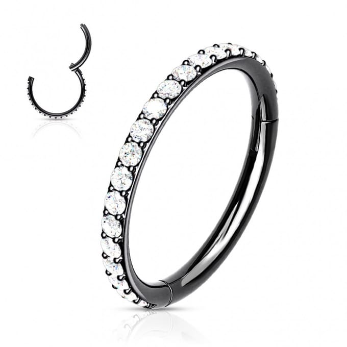 Piercing PVD high quality single CNC 1.2x8 - zwart - LMPiercings