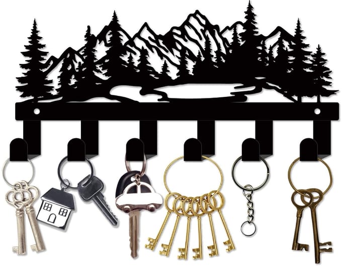Dailygoods - Wandgemonteerde Sleutelhanger Houder met 6 Haken