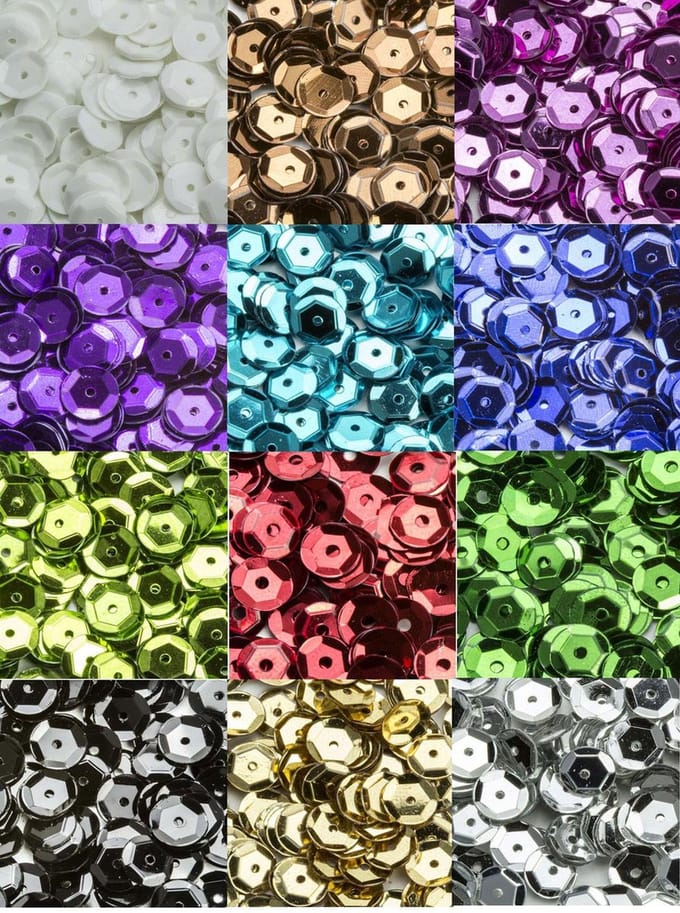 14400 Pailletten – 12 Kleuren - 6 mm - 144 Gram