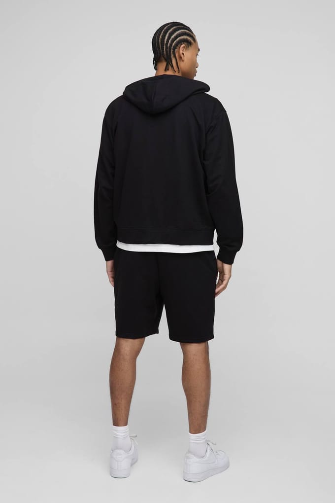 Lightweight Essential MAN. Relaxed Mid Length Shorts | Black | Size Medium