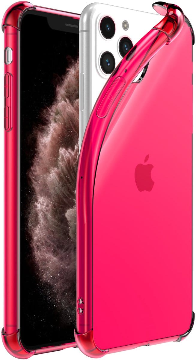 Smartphonica iPhone 11 Pro transparant siliconen hoesje - Neon Roze geschikt voor iPhone 11 Pro