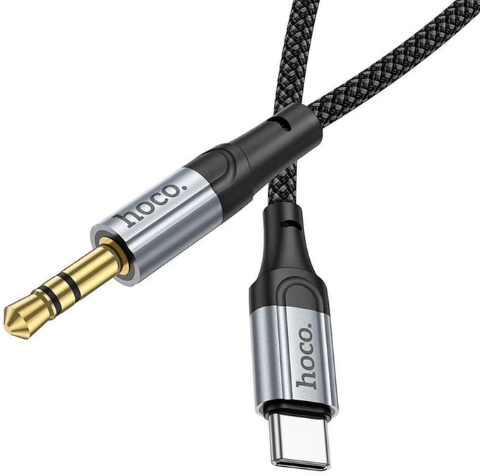Hoco UPA26 USB-C naar 3.5mm Jack Audiokabel 1M Zwart