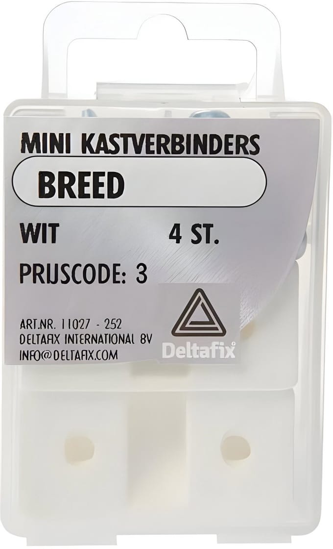 Deltafix - Mini kastverbinder brd wit 4st