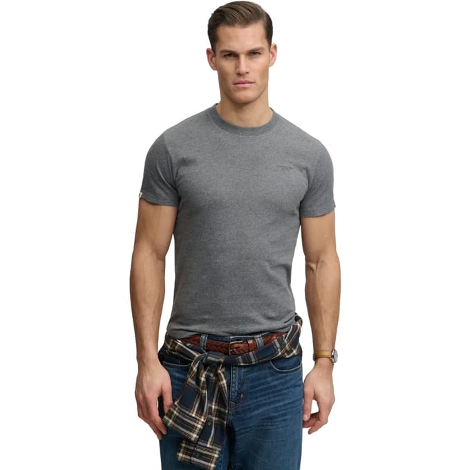 Superdry - Essential Gestapeld Logo Geborduurde T-shirt - Heren - T-shirts
