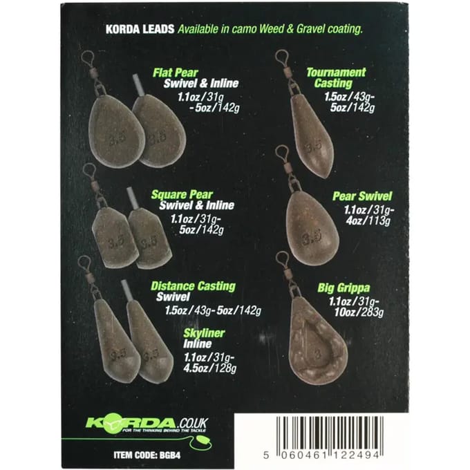 Geweven loodgewichten Korda Distance Casting Swivel 5oz