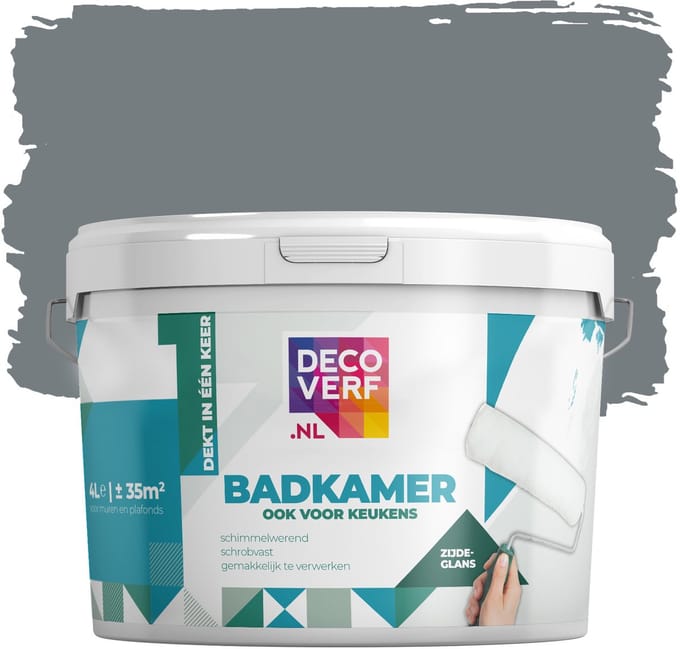 Decoverf badkamerverf grafiet, 4L