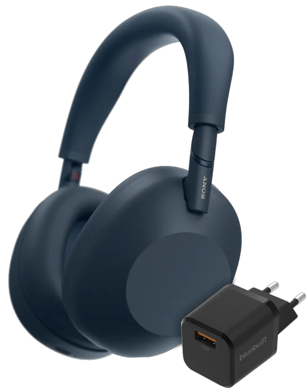 Sony WH-1000XM6 Blauw + BlueBuilt Quick Charge Oplader