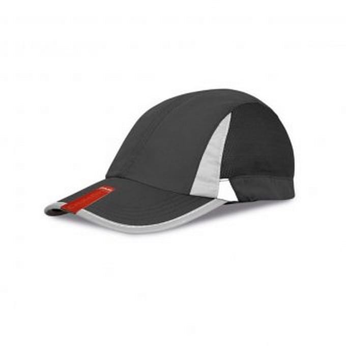 Spiro Unisex 2 Panel Sport Baseball Cap (Zwart/Wit)