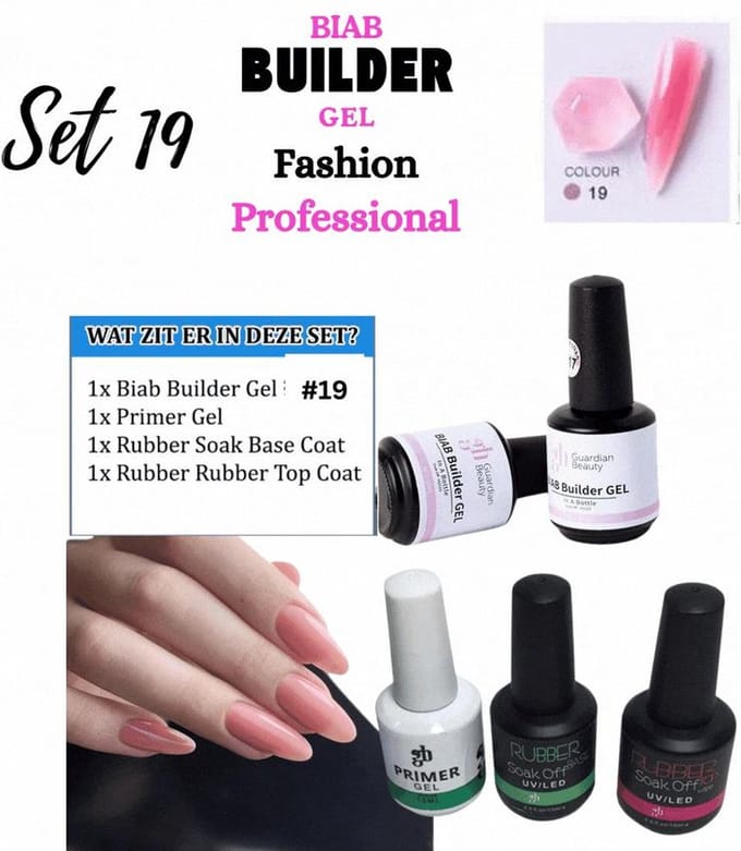 Guardian Beauty BIAB Builder Gel Set - Aphrodite - #19 - Nagel Gellak