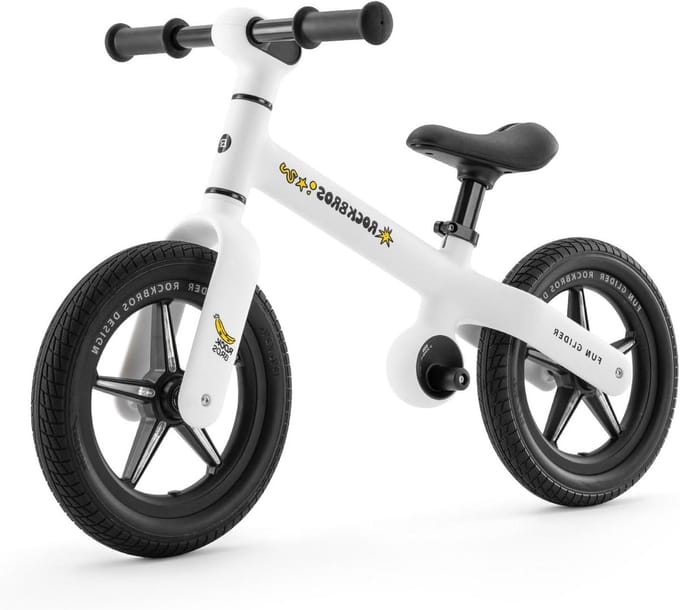 Kinder Loopfiets - Balansfiets Peuter - Motoriek Ontwikkelen - Lichtgewicht Frame - 12 Inch - Wit
