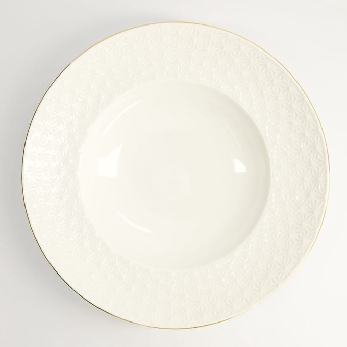 Tokyo Design Studio - Nippon White Gold Rim Diepbord - Sterren - Wit/Goud - 30 cm - 500 ml