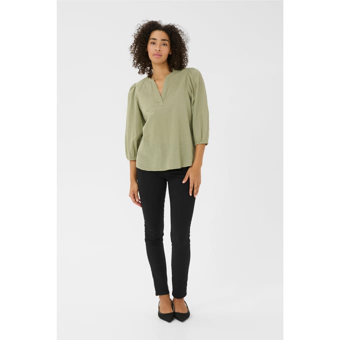 Blouse met lange mouwen Regular fit Oil Green