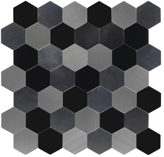 Zelfklevende Mozaïek Steenstrip Hexagon Black Galaxy