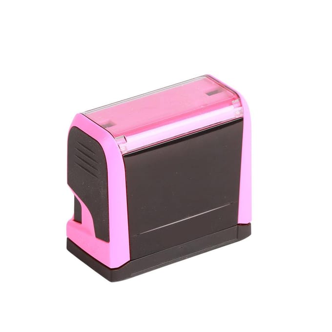 Zelfinktende Stempel Plastic Blanco Aangepaste Tekst Patroon Drukkende Stempel voor DIY Handwerk pink