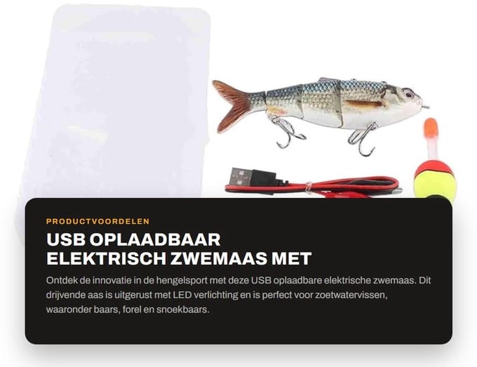 Dailygoods - USB Oplaadbaar Elektrisch Zwemaas met LED Licht