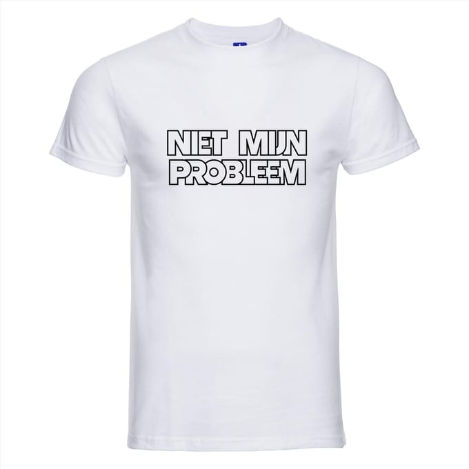 Niet mijn probleem T-shirt - 100% Katoen - Maat M - Classic Fit - Wit