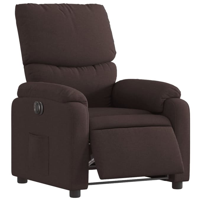 vidaXL - Fauteuil - verstelbaar - elektrisch - stof - donkerbruin