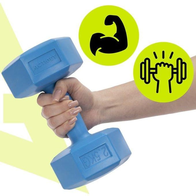 Actiget® Dumbbell Set - 2,5 KG - Blauw - Oefengewichten