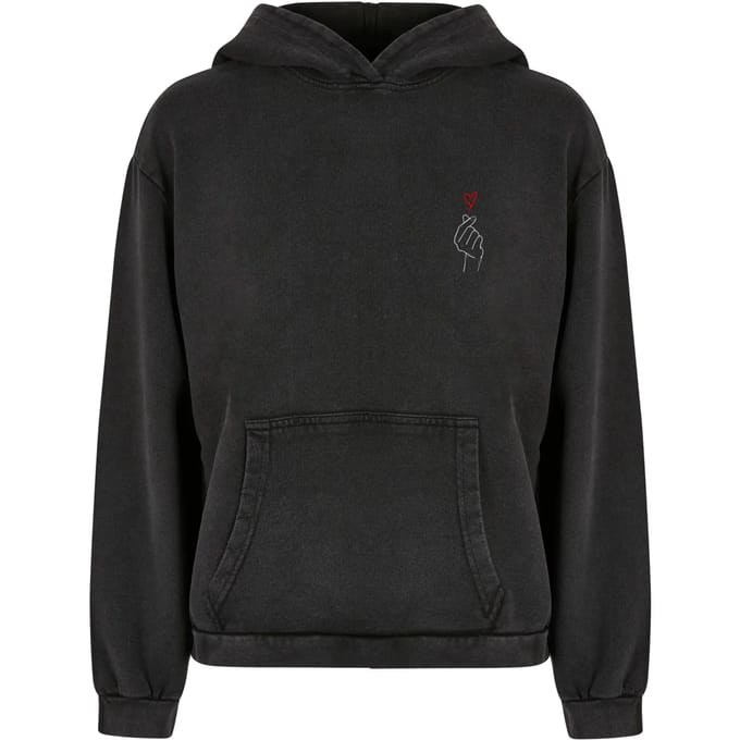 Dames sweatshirt Merchcode Heart Acid Washed