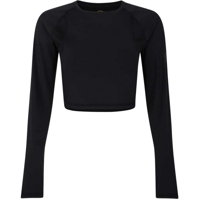 Umbro Dames/Dames Bodycon Raglan Training Crop Top met lange mouwen (Zwart)
